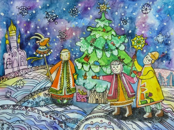 Рождественские рисунки