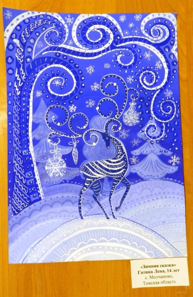 Зимние узоры красками