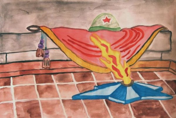 Вечный огонь рисунок