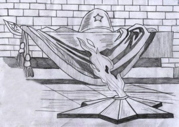 Рисунок памятника карандашом