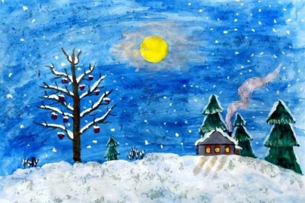 Зимний пейзаж для детей