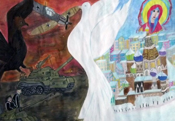Детские рисунки на тему битва под Москвой