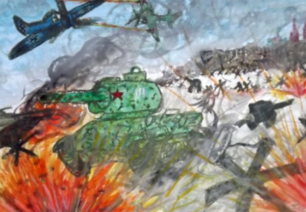 Битва под Москвой рисунок