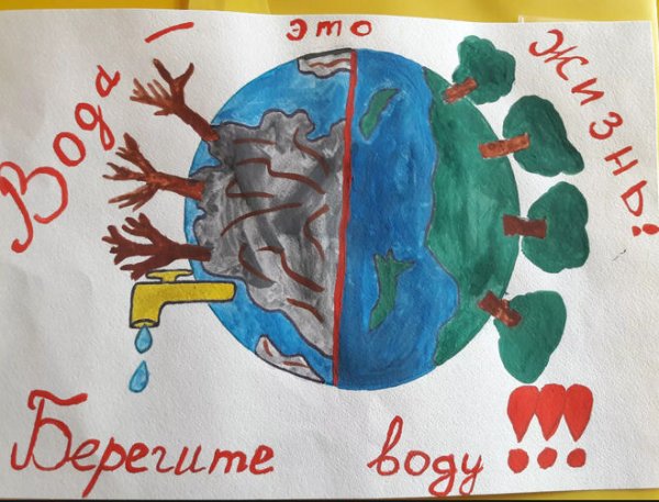 Плакат берегите воду