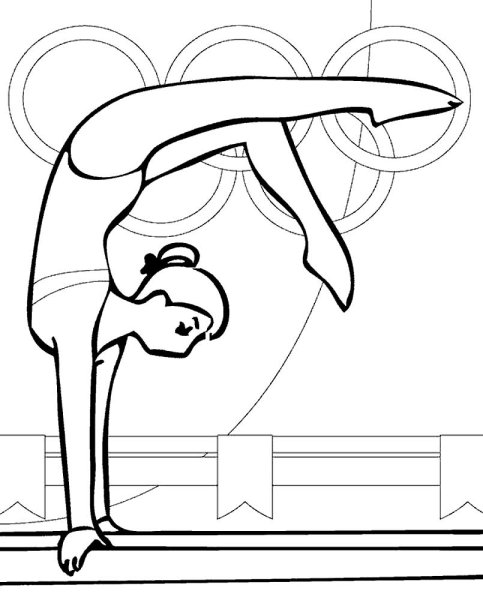 Раскраска спортивная гимнастика