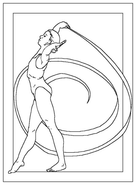 Раскраска Барби гимнастка