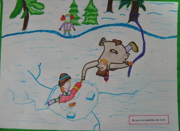 Рисунок на тему тонкий лед