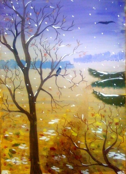 Рисование первый снег