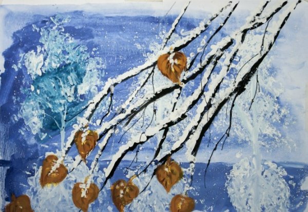 Рисование первого снега