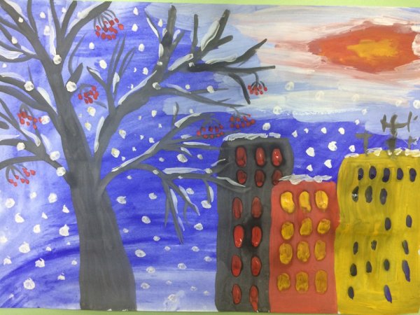 Рисование первого снега