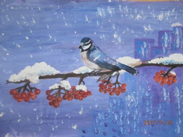 Рисование зимний пейзаж