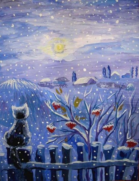 Рисование на тему снег