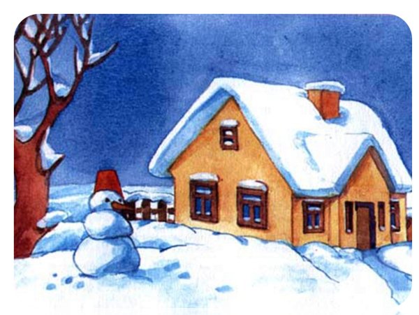 Рисование карандашами «снег идет»