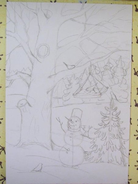 Зимняя раскраска