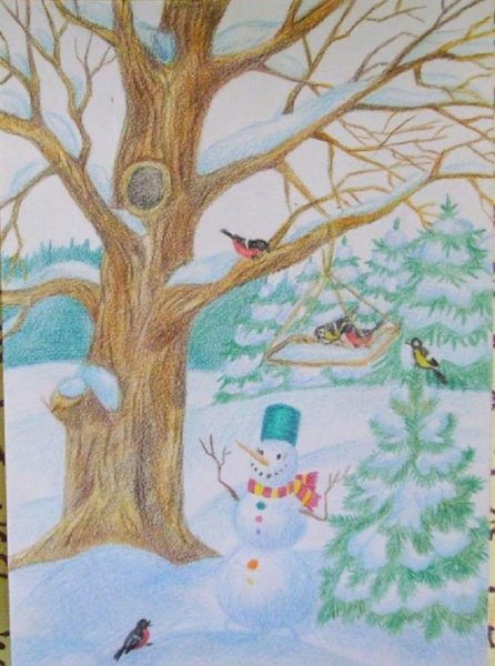 Зимняя раскраска