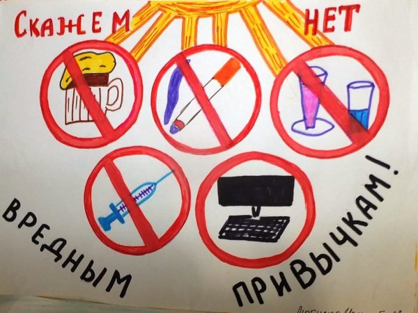 Плакат вредные привычки