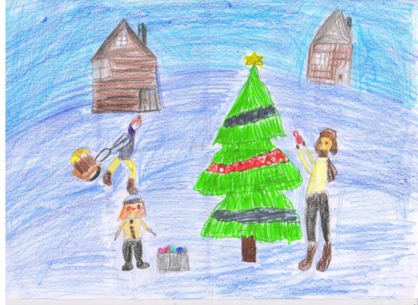 Новогодняя ёлка Победы рисунок