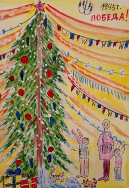 Рисуем новогоднюю елку Победы