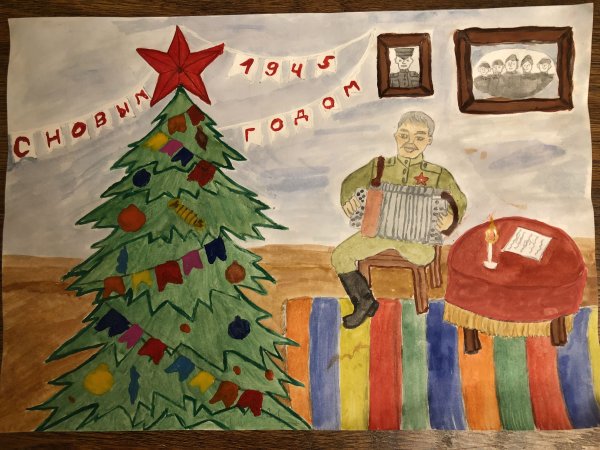Новогодняя открытка рисунок на конкурс