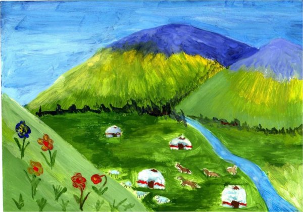 Природа Казахстана рисунки