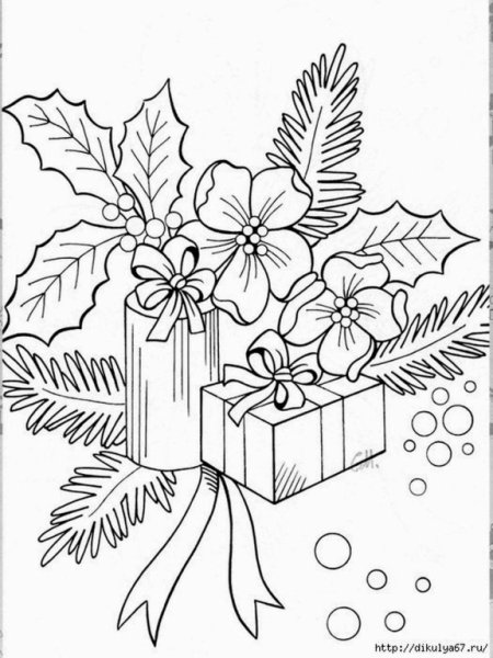 Новогодние рисунки для срисовки