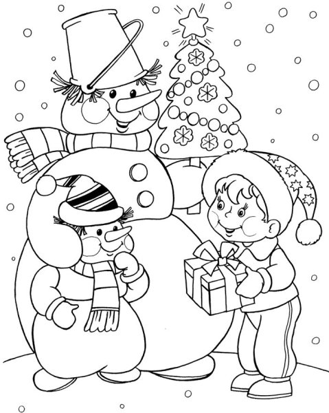 Детские новогодние рисунки