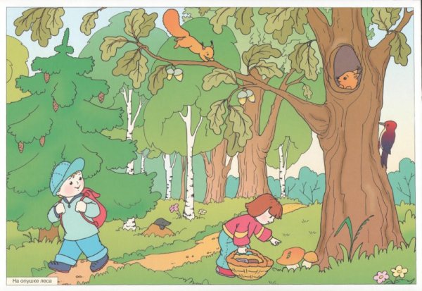 Сюжетная картина осень в лесу