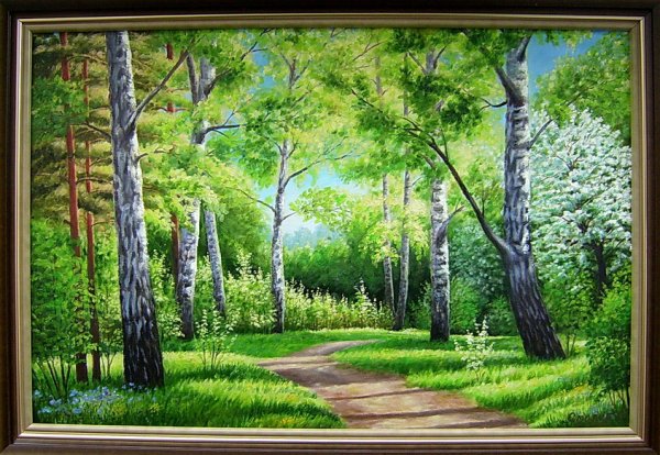 Картины природа тропинка в лесу