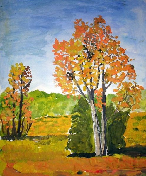 Рисование на тему осень