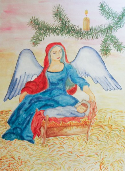 Рисунок на тему Рождество