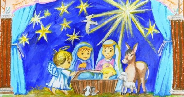 Рисунок на тему Рождество