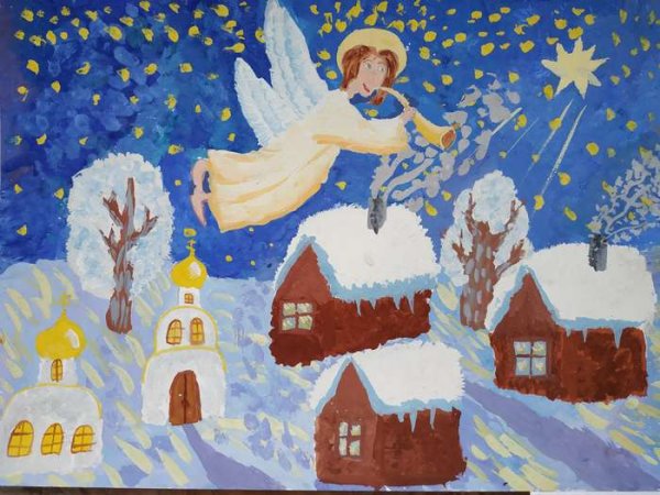 Рождество рисунок на конкурс