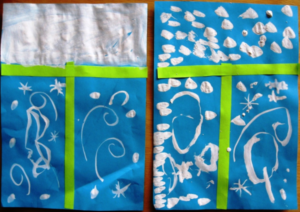 Рисование в младшей группе зима