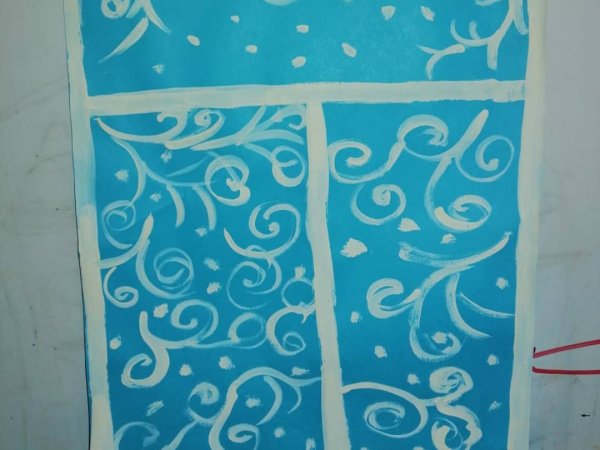 Узоры на окне рисование