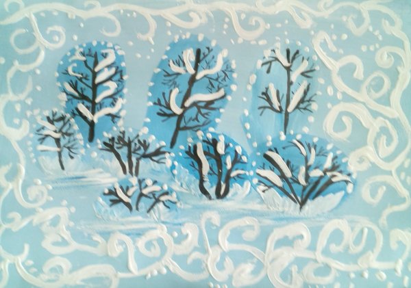 Нетрадиционное рисование зимние узоры