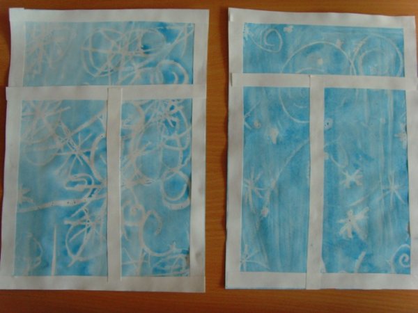 Зимнее окошко рисование средняя группа