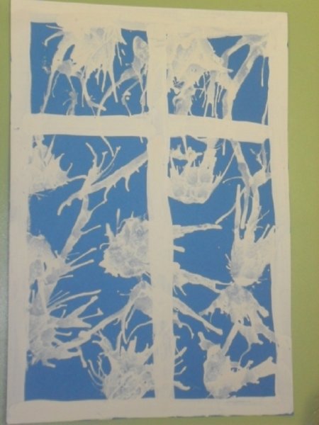 Зимнее окошко рисование