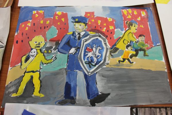 Рисунок на страже закона детский