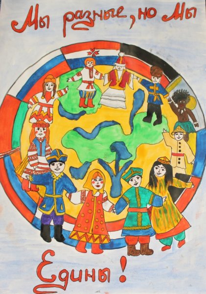 Рисунок на тему Дружба народов