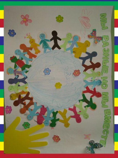 Аппликация на тему Дружба народов