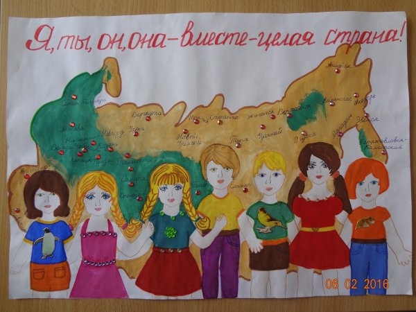 Рисунок на тему Россия дружная семья