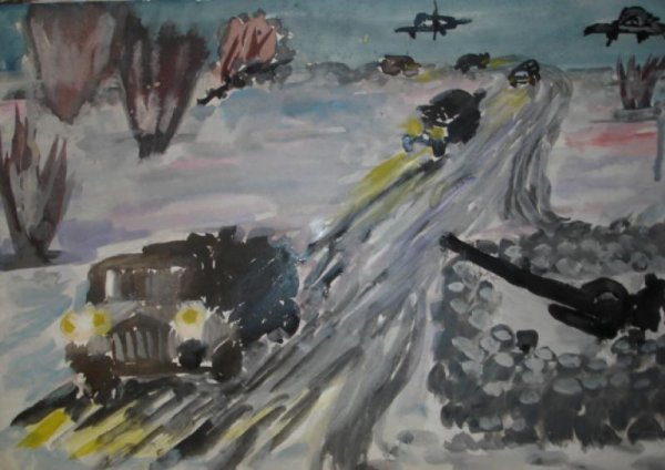 Рисунак блакада Ленинграда дорого жизни