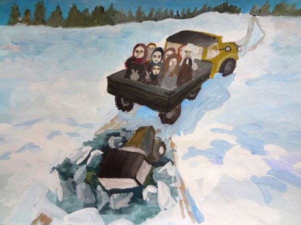 Дорога жизни блокадного Ленинграда рисунки