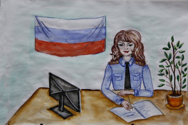 Детский рисунок мама полицейский