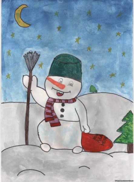 Детские рисунки на новый год