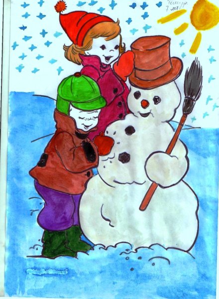 Детские рисунки на новый год