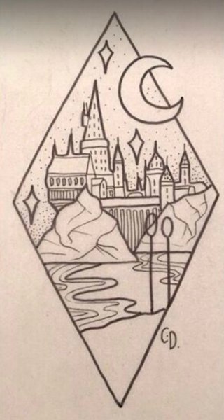 Рисунки в стиле Гарри Поттера легкие