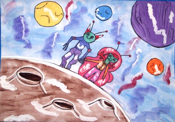 Жизнь на другой планете рисунок