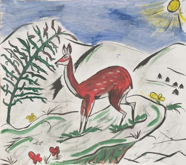 Рисунок на тему растения и животные