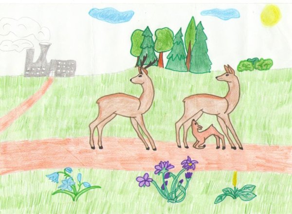 Рисунок на тему животные в городе